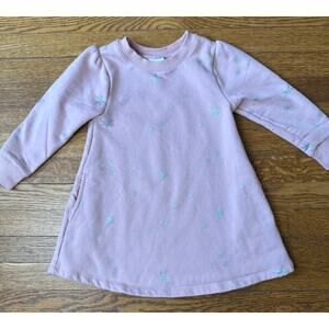 Hanna Andersson Girls' Pink Star Sweatshirt Dress Size 3